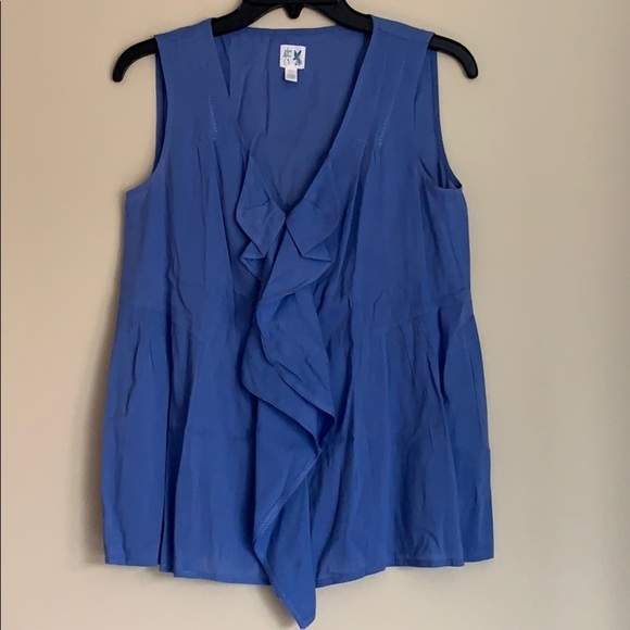 Anthropology Edme&Esyllte Ruffle Blue Top,sleeveless,size 0 - Picture 12 of 12